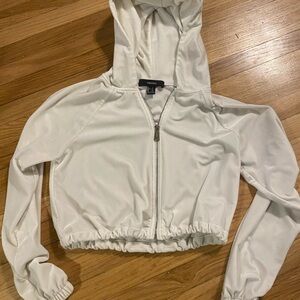 Forever 21 Light Cream Zip-Up Hoodie